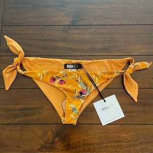 NWT Beach Riot Jacey Side Tie Bikini Bottom Yellow Floral
